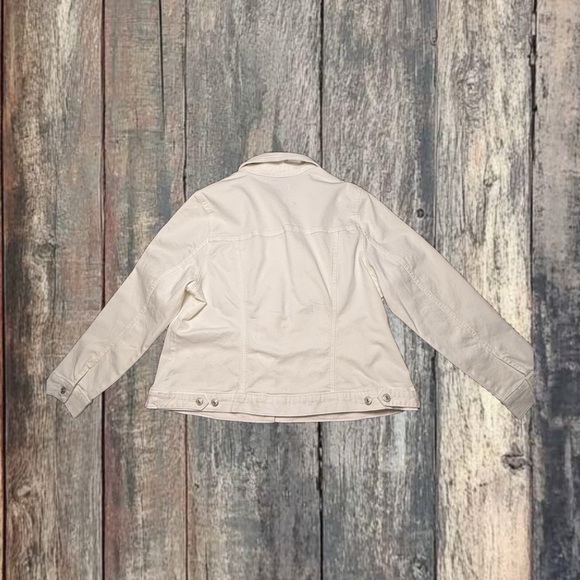 New Directions White Jean Jacket Lightweight Size 1X - Picture 2 of 8